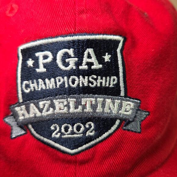 2002 PGA Championship Hazeltine 84th Golf Hat Red Adjustable Strapback Cap - Picture 8 of 11